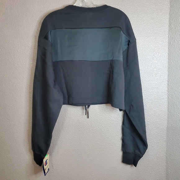 Champion Classic Fleece Cinched Bottom Crew Sweatshirt Women Size Large - Picture 2 of 9
